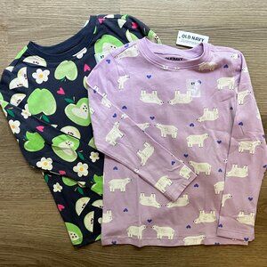 Old Navy Toddler Girl Printed Long-Sleeve T-Shirt Bundle